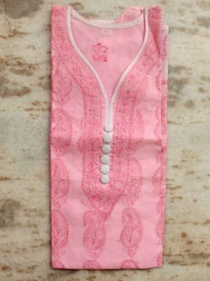 Pink-chikankari-cotton-ladies kurta-