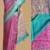 Purple-and-blue-bhagalpuri-pure-silk-madhubani-sari