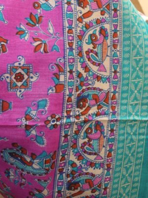 Purple-and-pink-muga-tussar-silk-madhubani-sari-at-Shilphaat