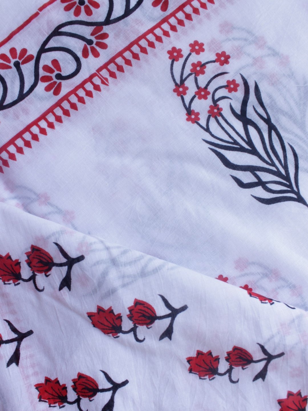 Red-abd-black-black-print-cotton-sari
