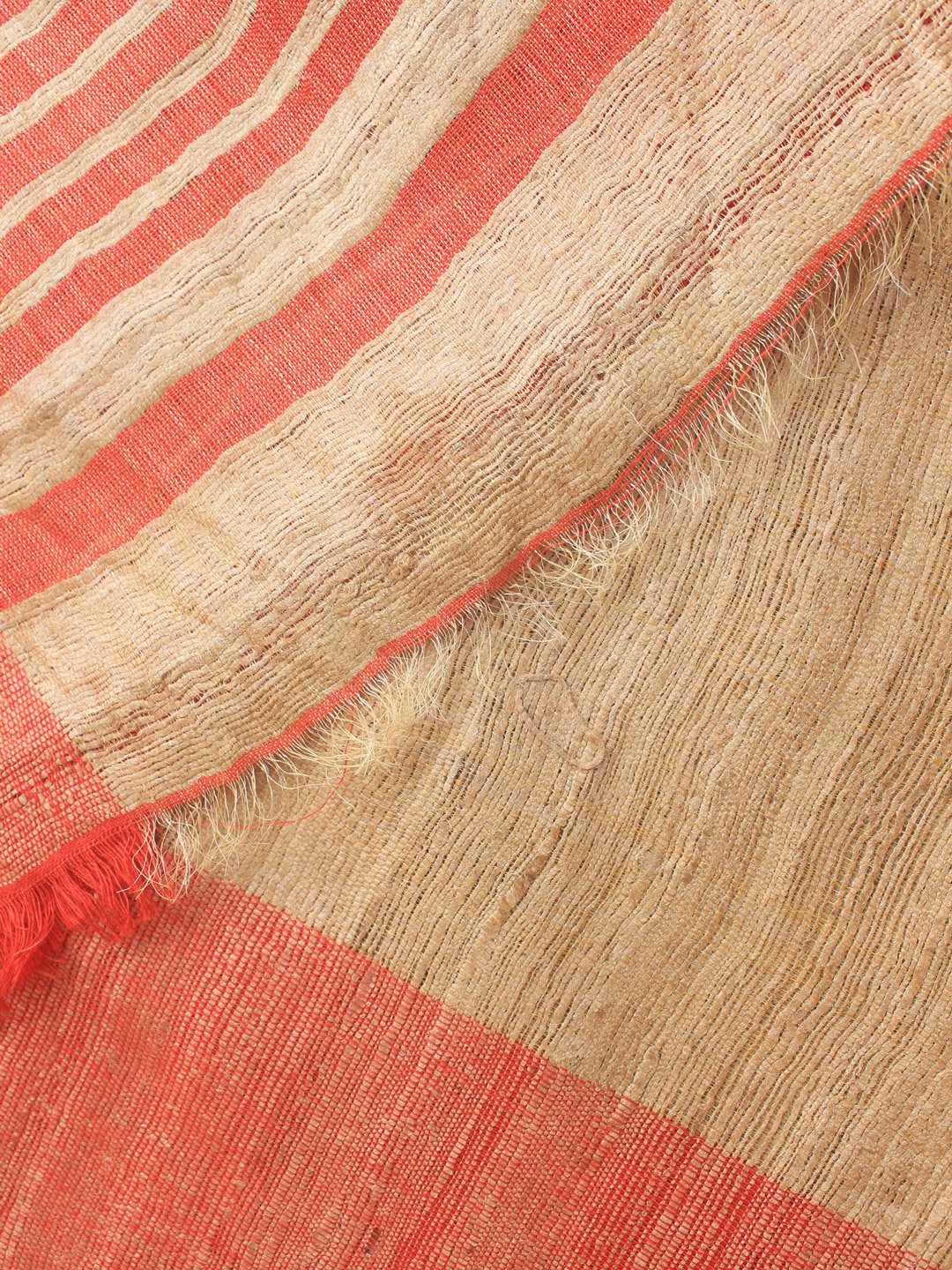Red-and-Beige-ghicha-tassar-silk-sari Red-and-Beige-ghicha-tassar-silk-sari