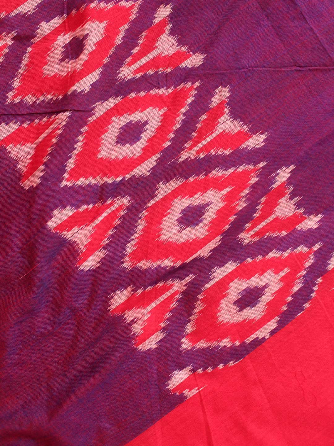 Red-and-purple-cooton-pochampally-ikkat-dupatta