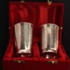 Silver-plated-metal-tumbler-set