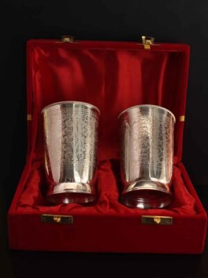 Silver-plated-metal-tumbler-set