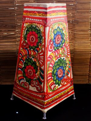 Square-flower-design-tholu-bommalata-table-lamp-shade