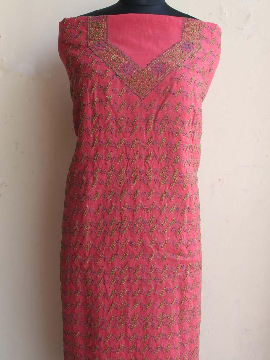 Tomato-red-chikankari-cotton-kurta Tomato-red-chikankari-cotton-kurta