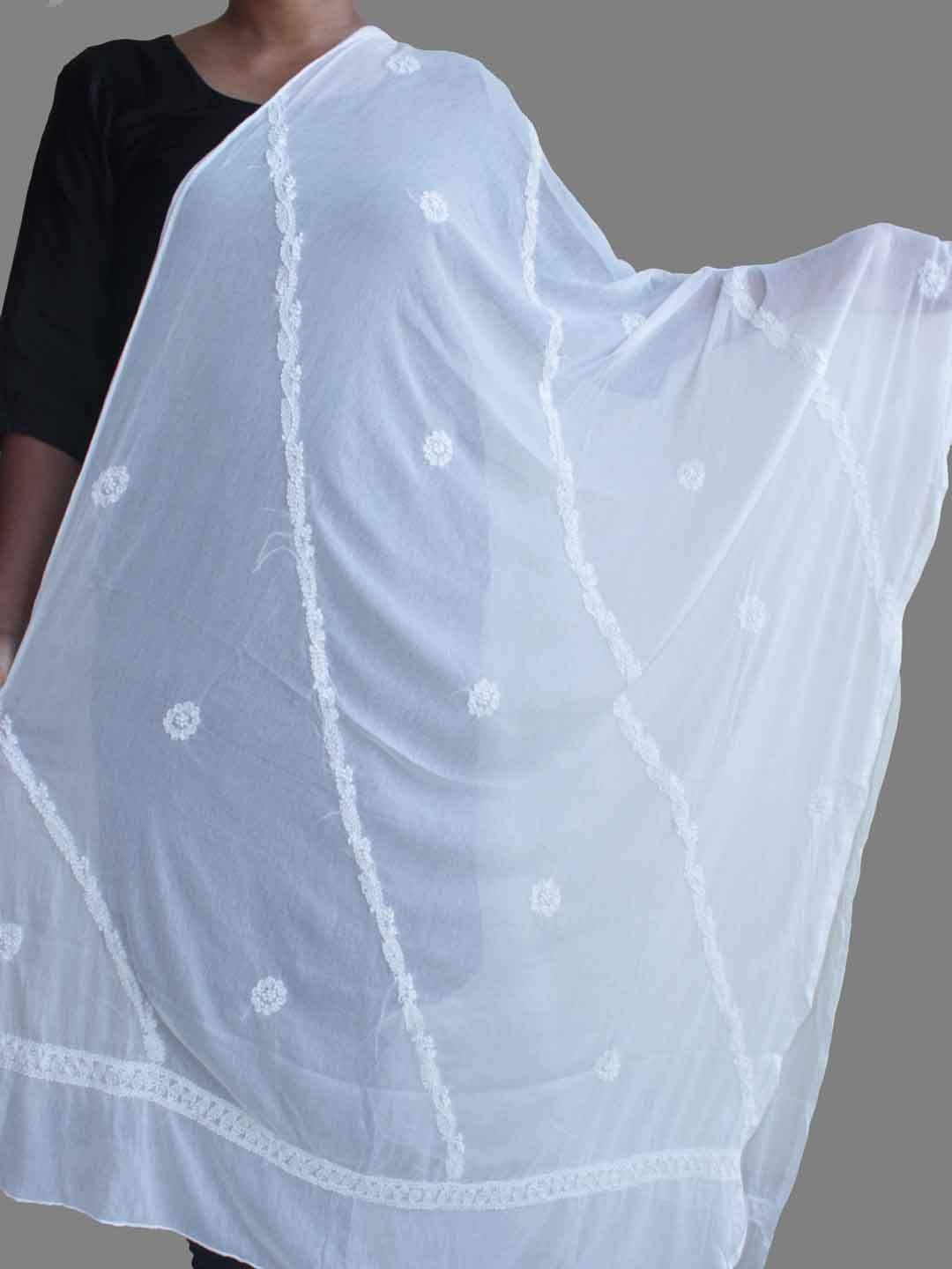 White-chikankari-embroidered-chiffon-dupatta