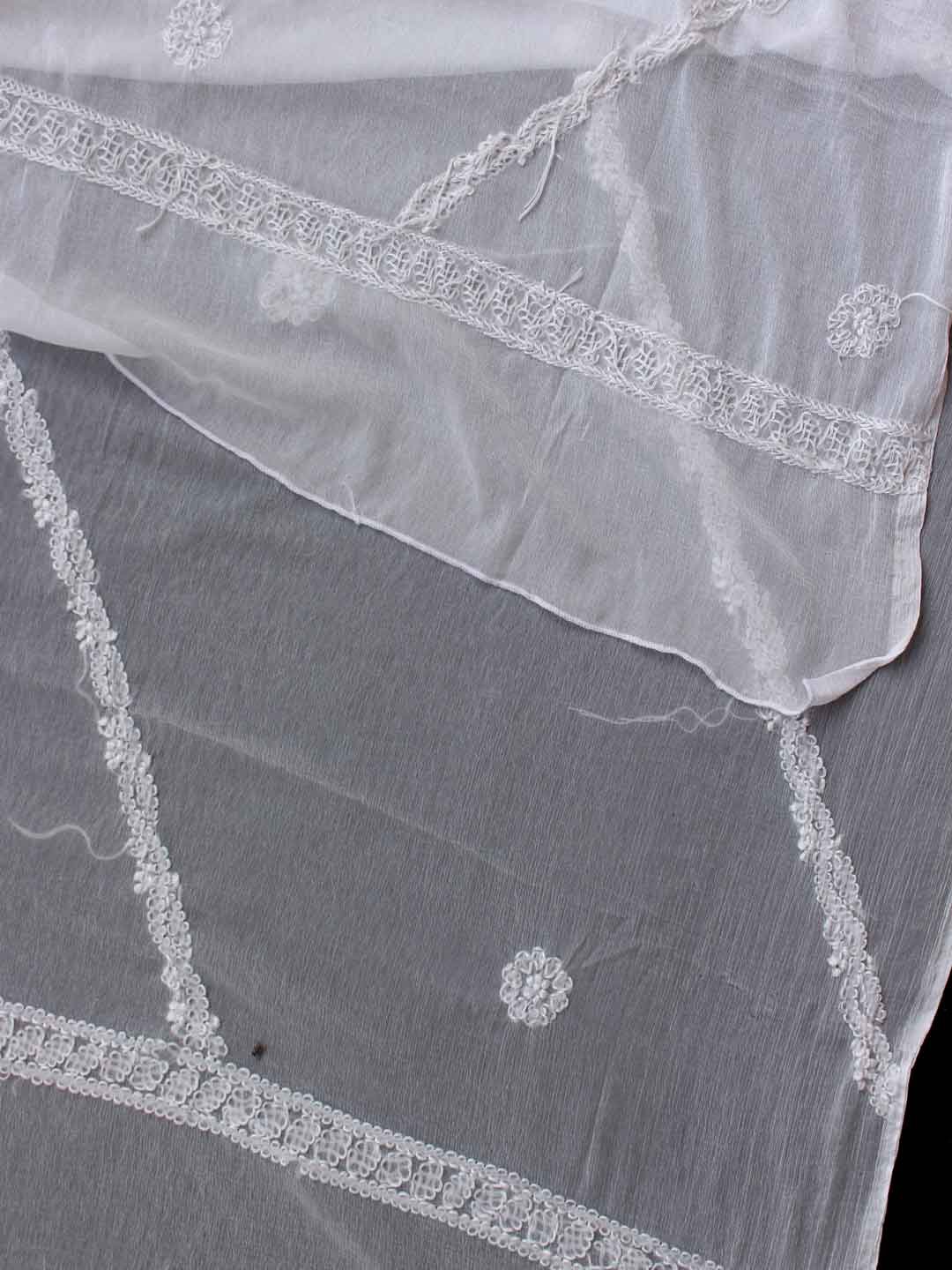 White-shifon-chikankari-embroiered-soft-dupatta