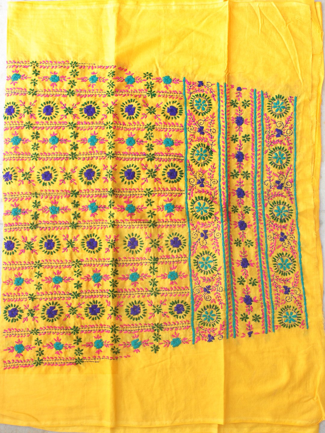 Yellow-Fulkari-cotton-bottom-fabric