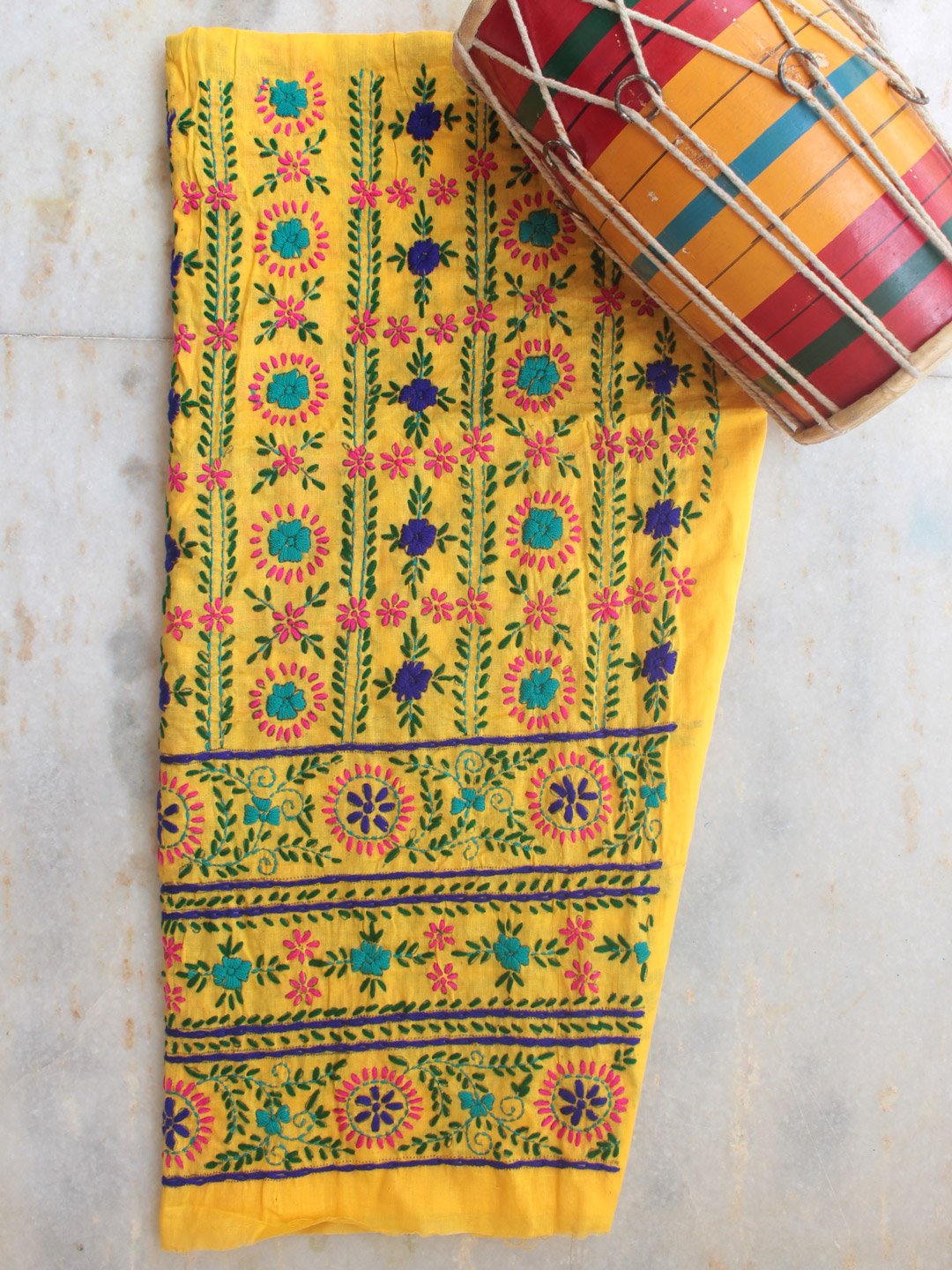 Yellow-fulkari-salwar-fabric Yellow-fulkari-salwar-fabric