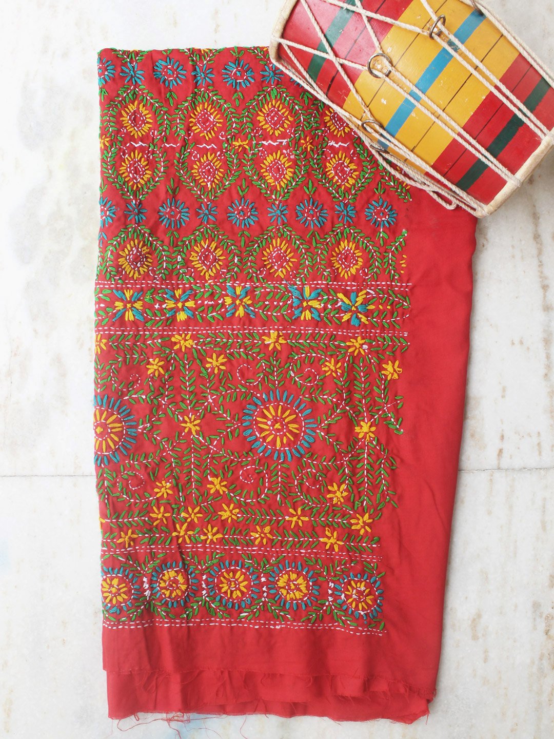Yellow-green-blue-phulkari-red-salwar Yellow-green-blue-phulkari-red-salwar