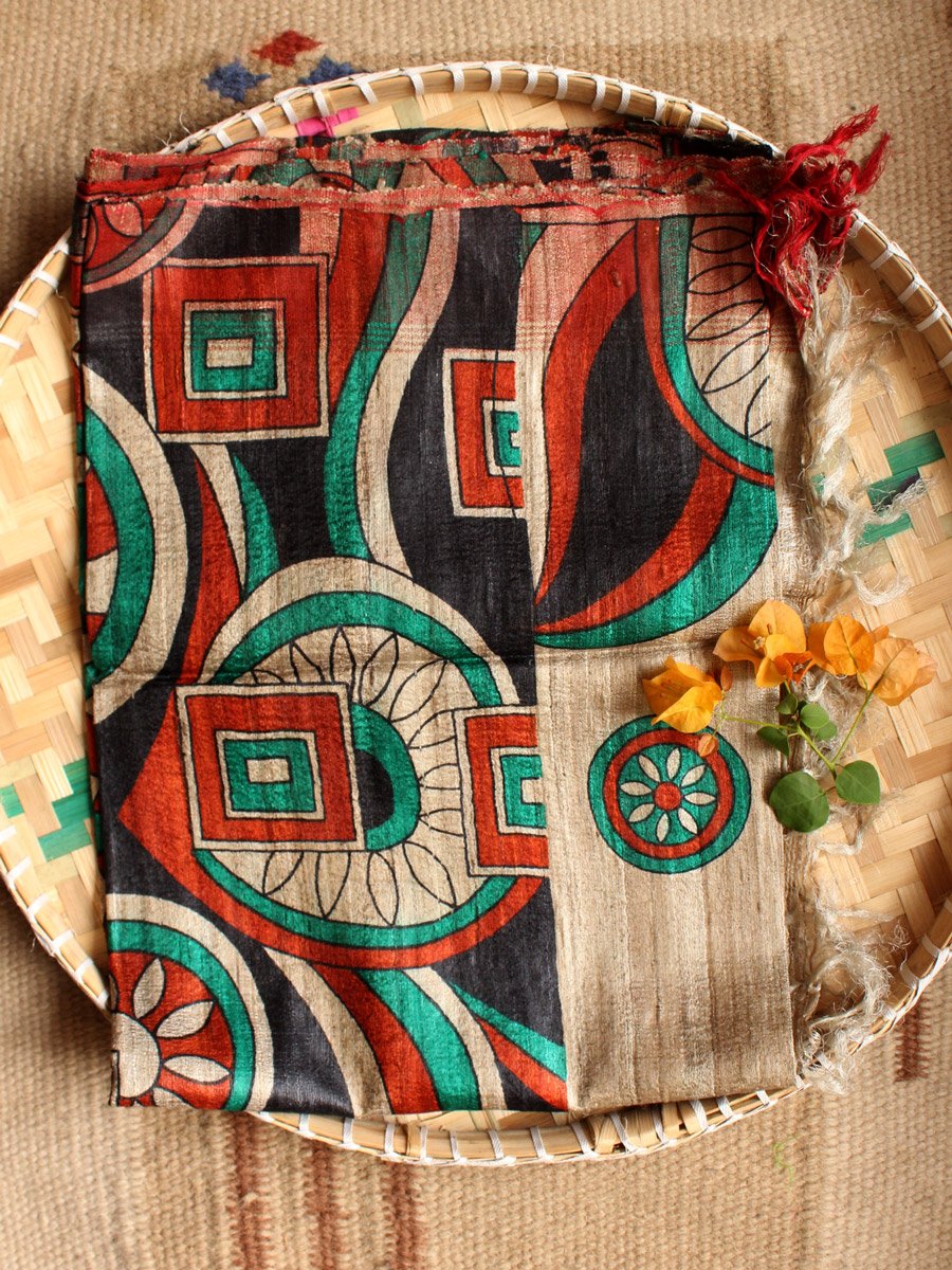 abstract-printed-beige-bhagalpuri-tussar-silk-dupatta abstract-printed-beige-bhagalpuri-tussar-silk-dupatta