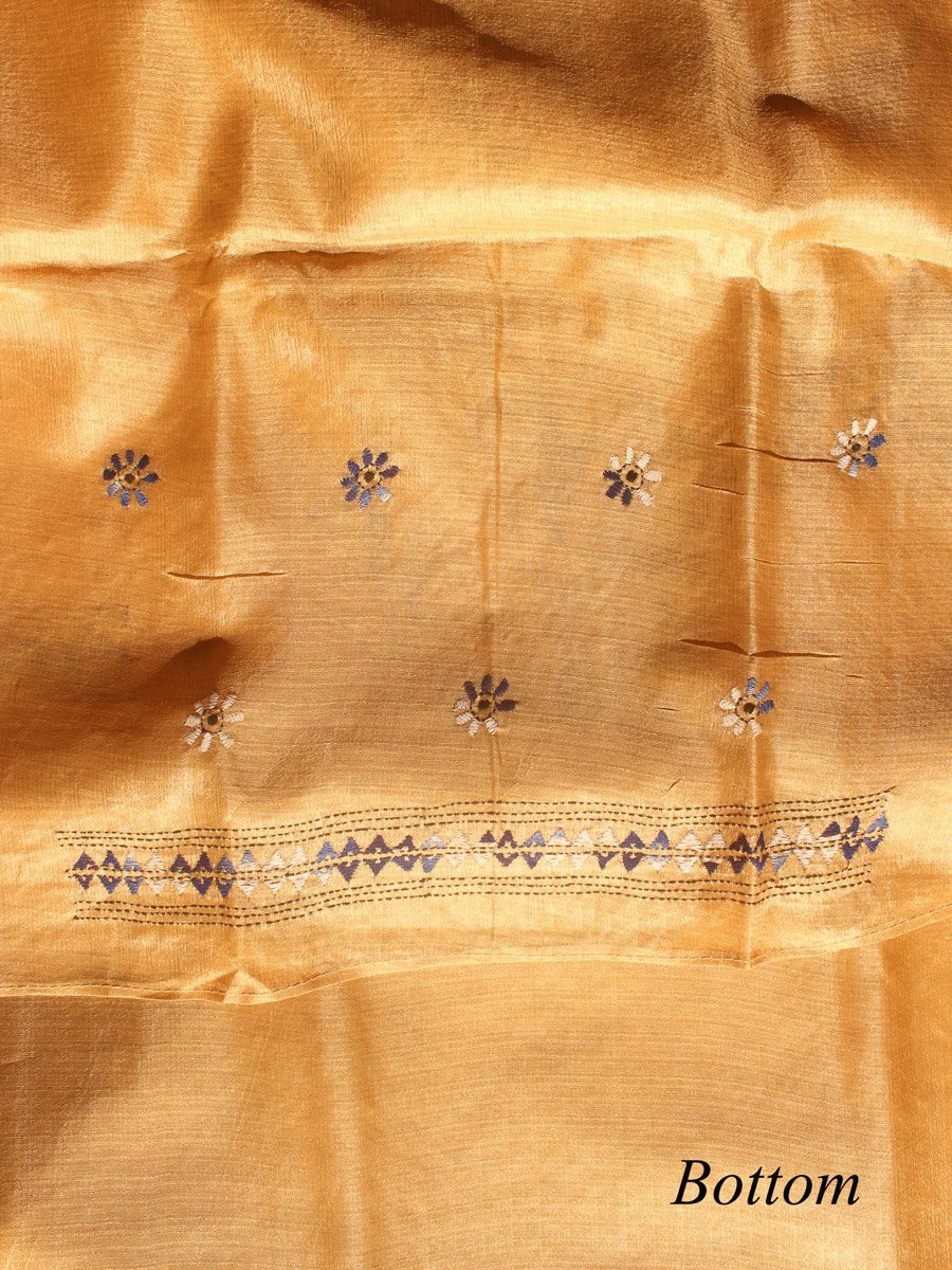blue-kantha-embroiderd-beige-tassar-dress-material