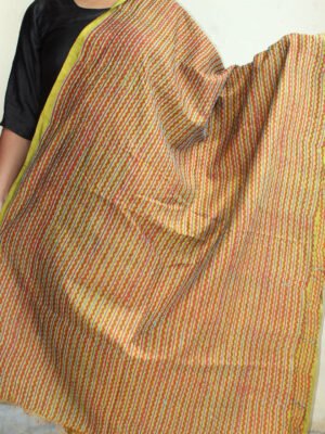 chartreuse-green-block-printed-kanthawork-silk-dupatta
