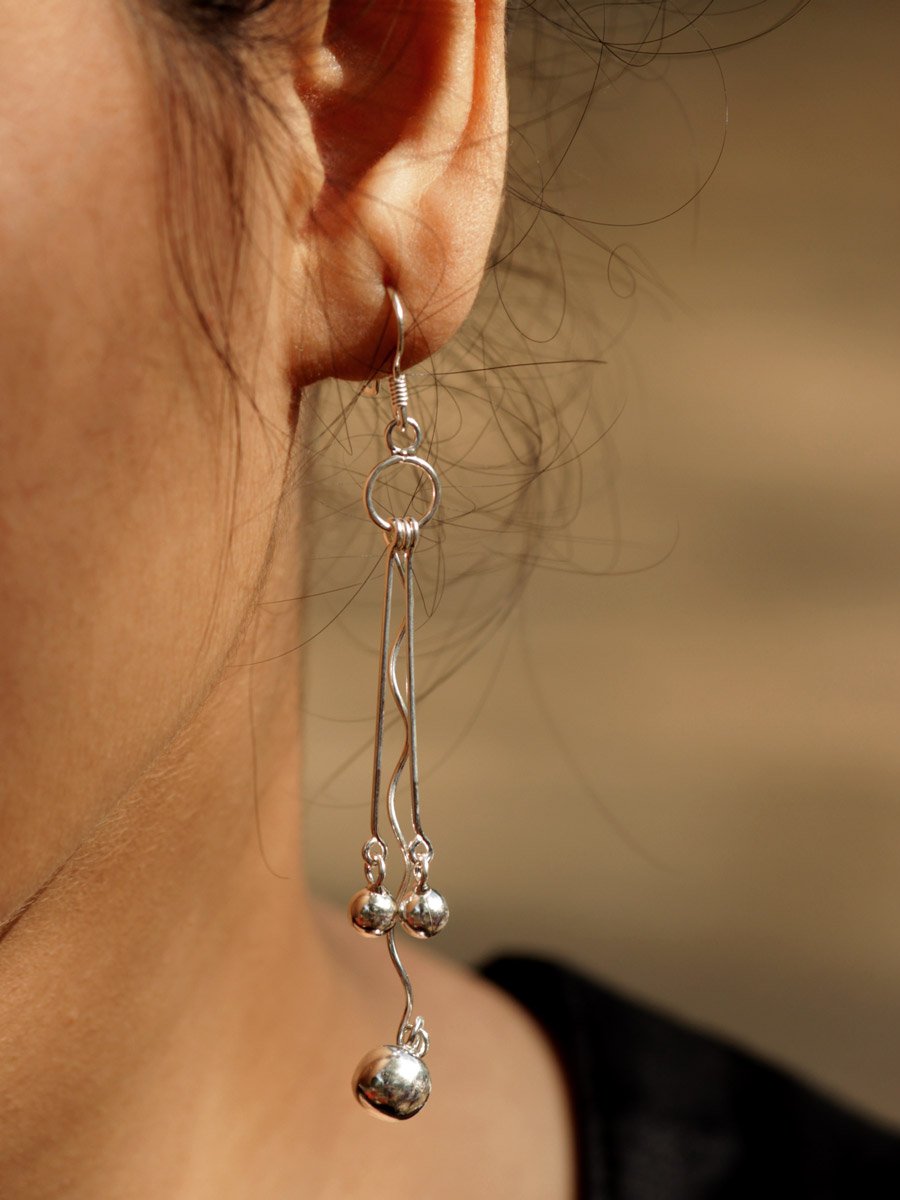 chime-silver-earrings chime shape -silver-earrings