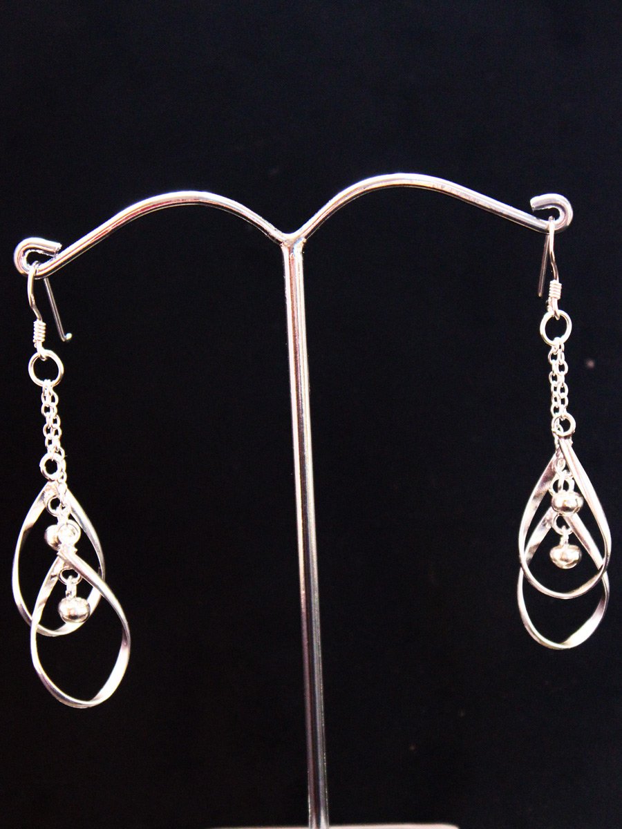 double-drop_real silver dangle earrings double-drop_real silver dangle earrings