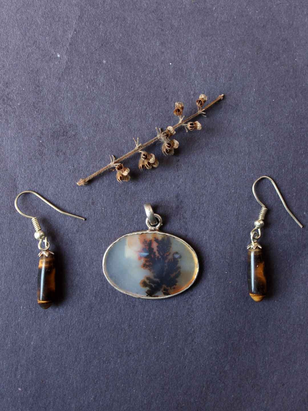 fern-dendritic-agate-silver-pendant-set fern-dendritic-agate-silver-pendant-set