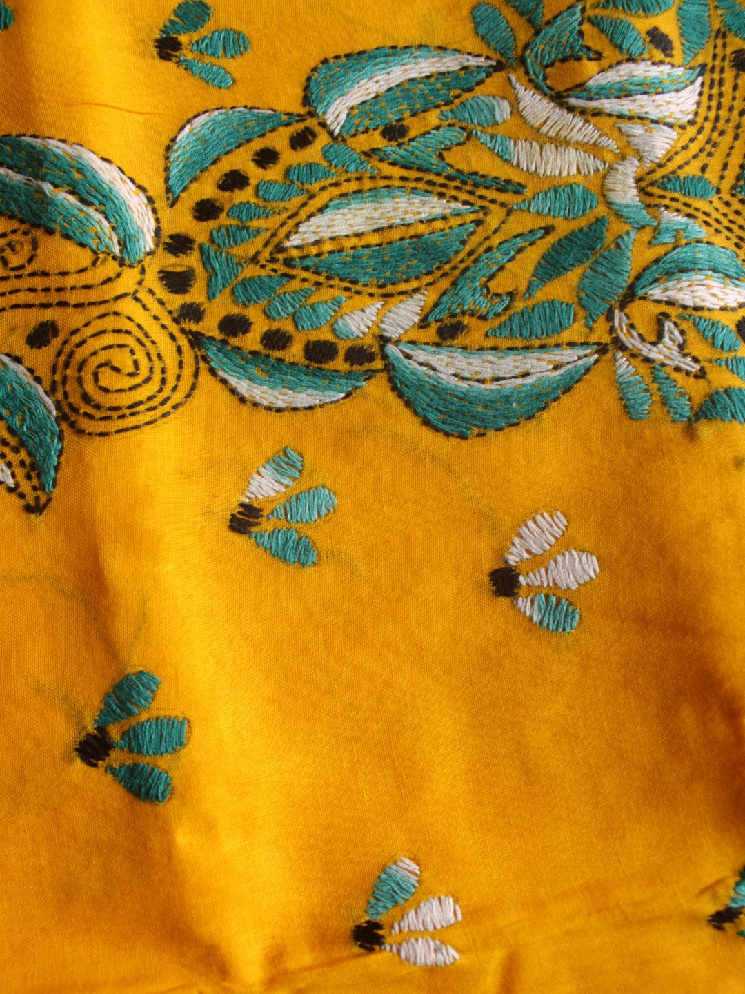 green-and-white-embroidered-yellow-cotton-kurta