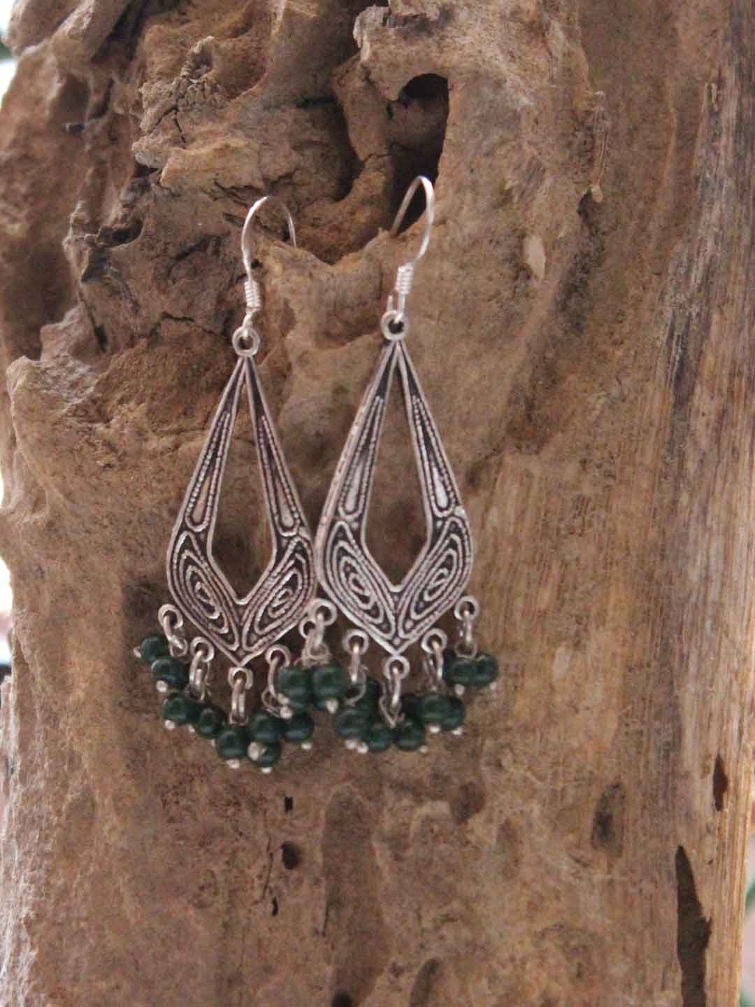 green-jade-beads-oxidized-real-silver-earrings green-jade-beads-oxidized-real-silver-earrings