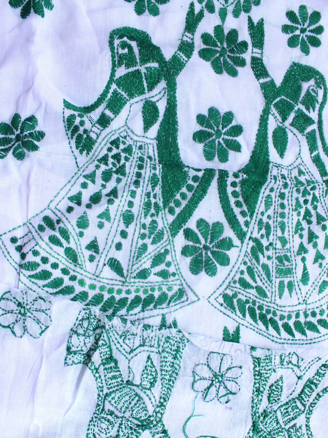 green-kanthawork-white-cotton-ladies-kurta
