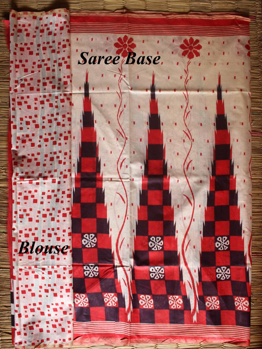 ikat-printed-bhagalpuri-saree-blouse ikat-printed-bhagalpuri-saree-blouse