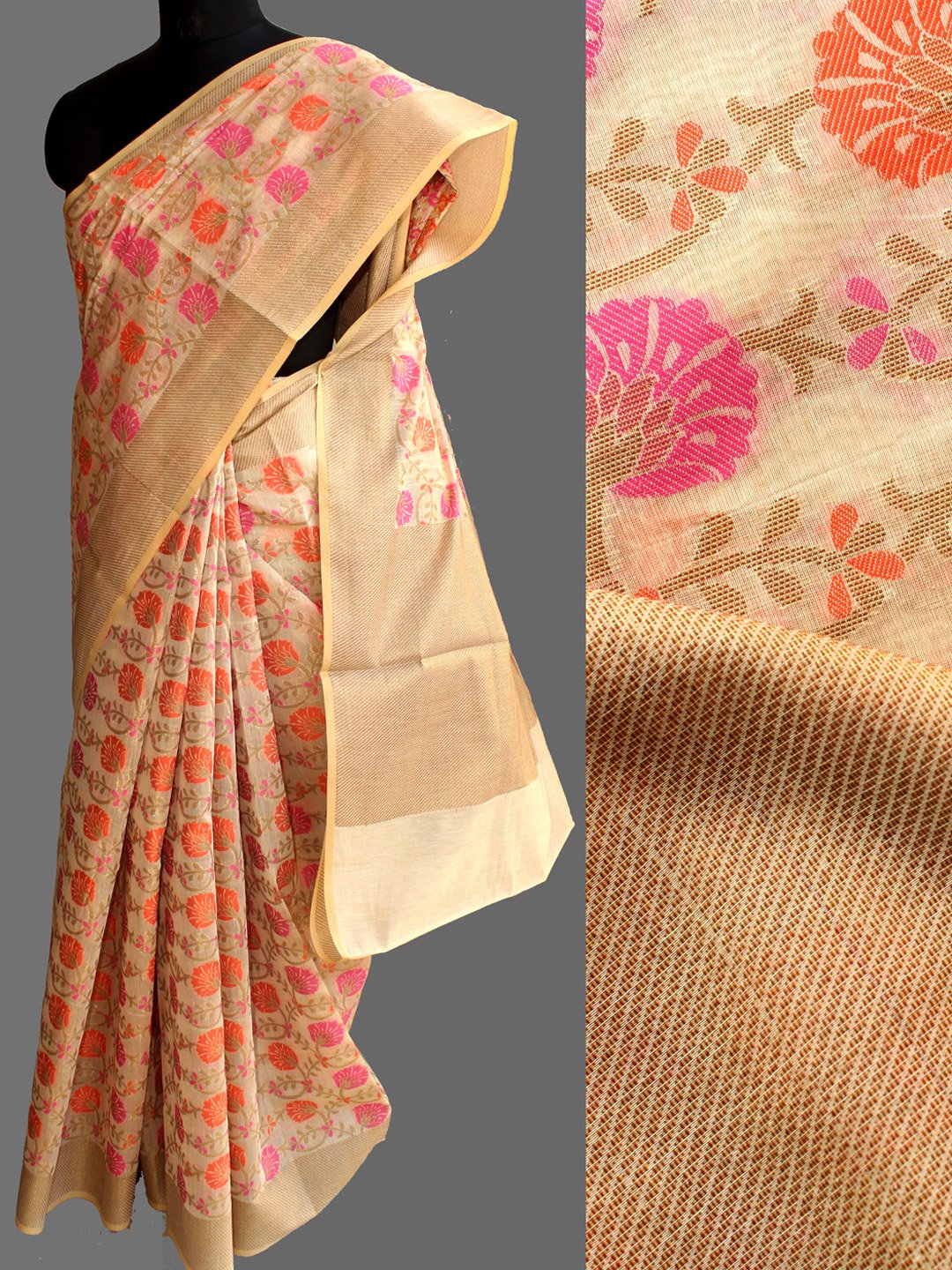 off-white-kora-banarasi-sari off-white-kora-banarasi-sari