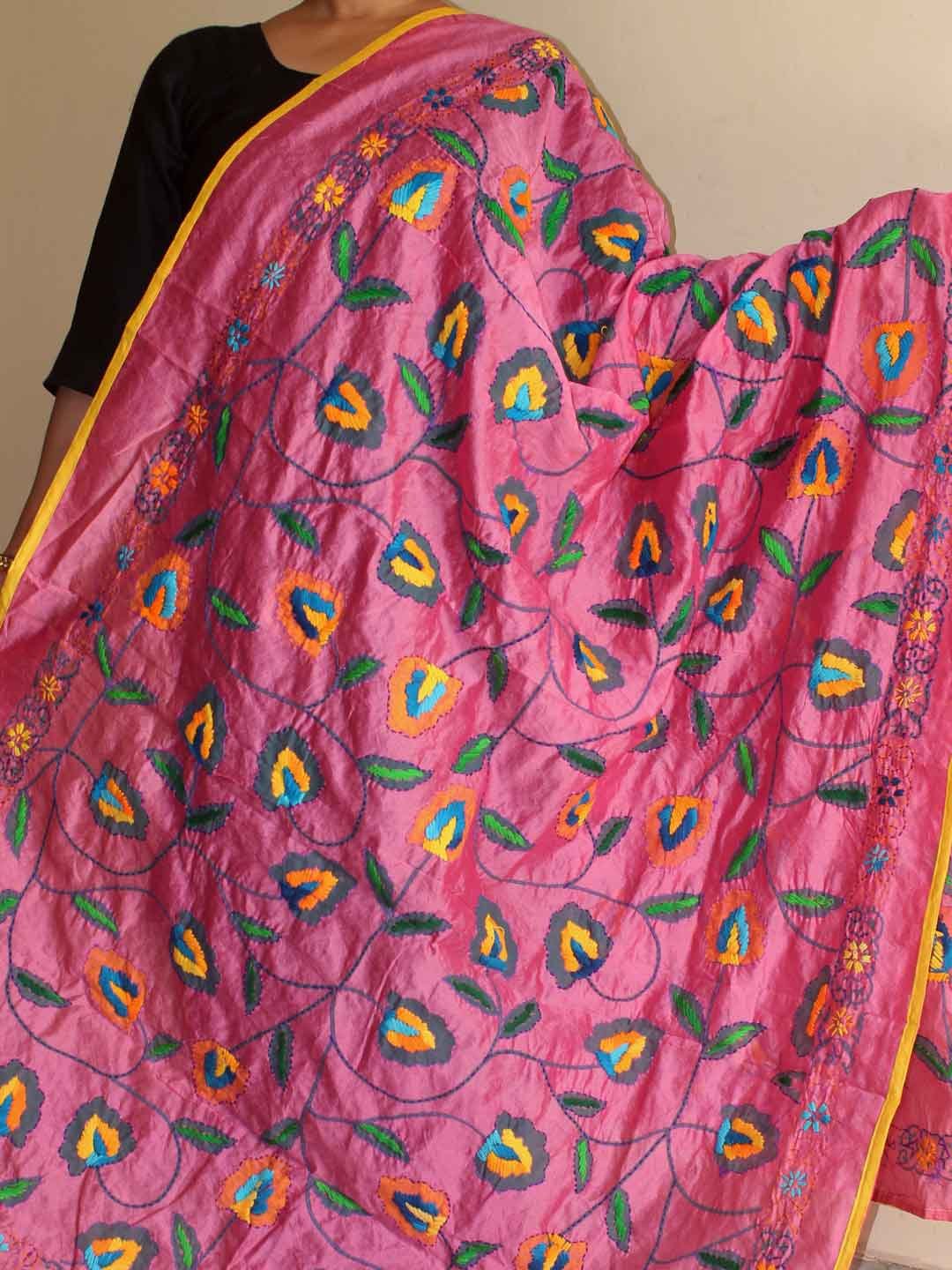 pink-block-print-chanderi-embroidered-dupatta pink-block-print-chanderi-embroidered-dupatta