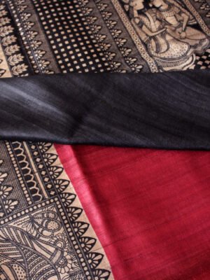 red-and-black-madhubani-tassar-silk-sari