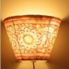 red and white flowers tholu bommalata small wall lamp