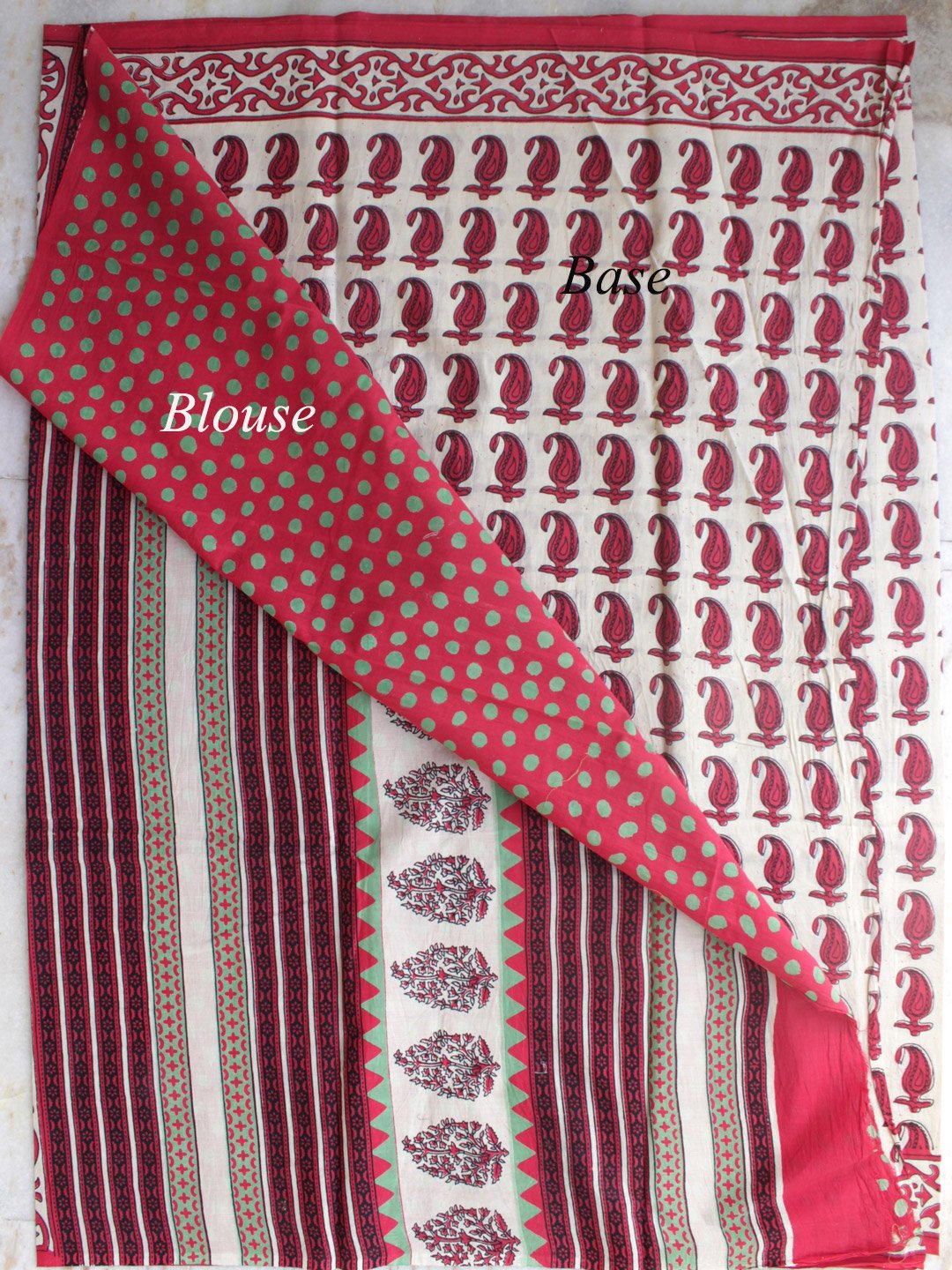 red-block-printed-pure-cotton-sari red-block-printed-pure-cotton-sari
