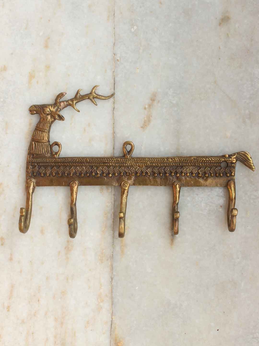 reindeer-5-hook-brass-hanger reindeer-5-hook-brass-hanger