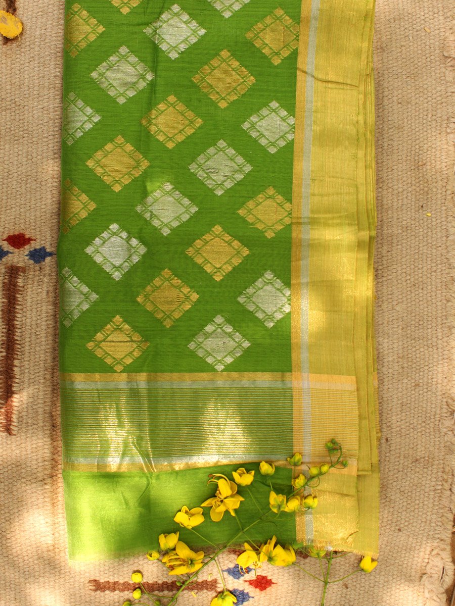 square-zari-mehndi-green-chanderi-handloom-saree square-zari-mehndi-green-chanderi-handloom-saree