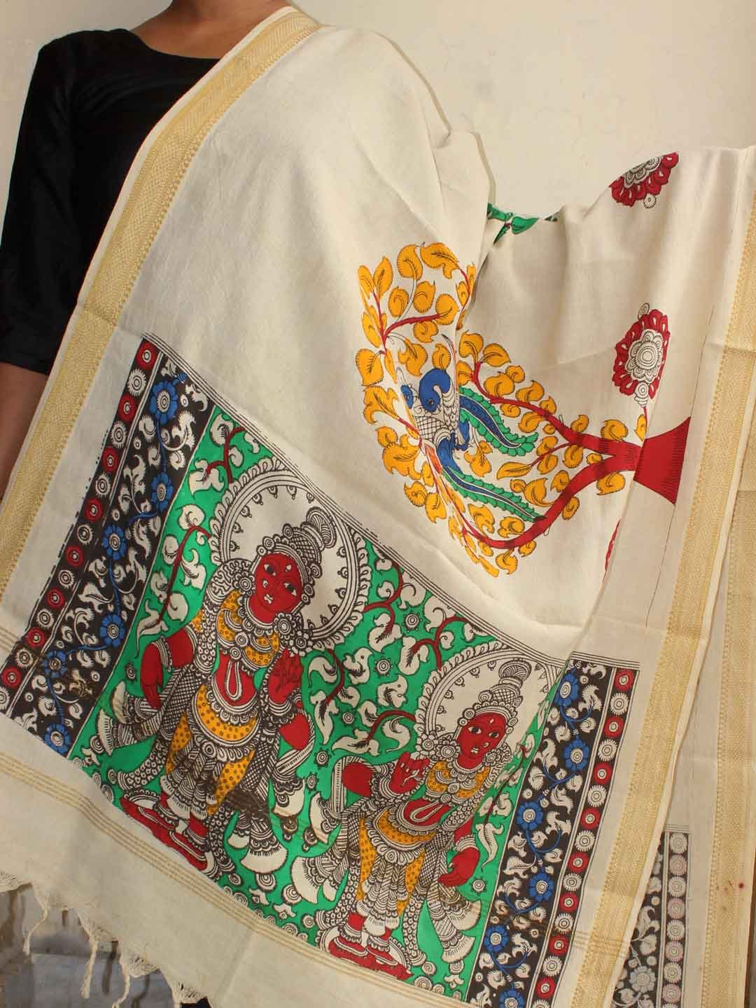 tree-handpainted-kalamkari-mangalagiri-cotton-dupatta-shilphaat