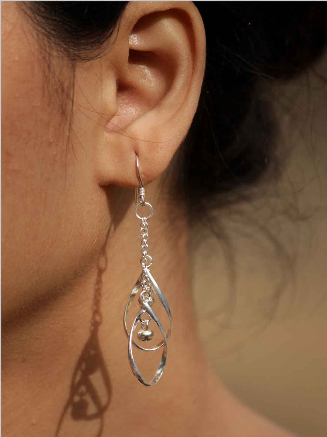 two-drops-trendy-pure-silver-earrings two-drops-trendy-pure-silver-earrings