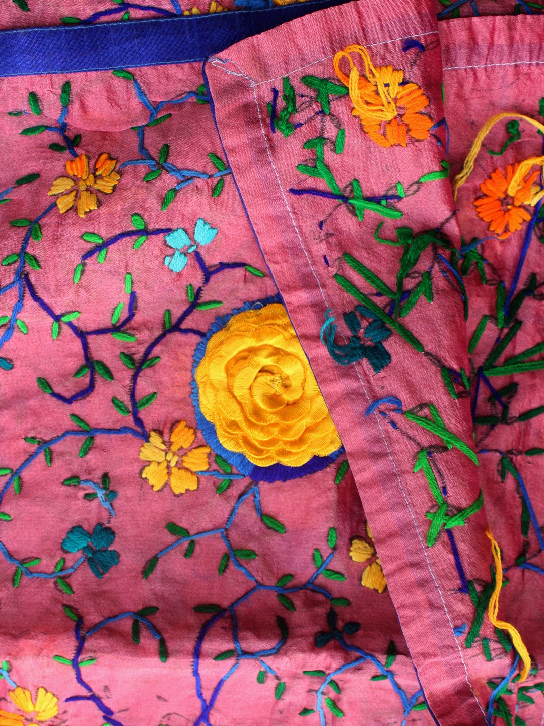 yellow-rose-patch-pink-chanderi-phulkari-dupatta