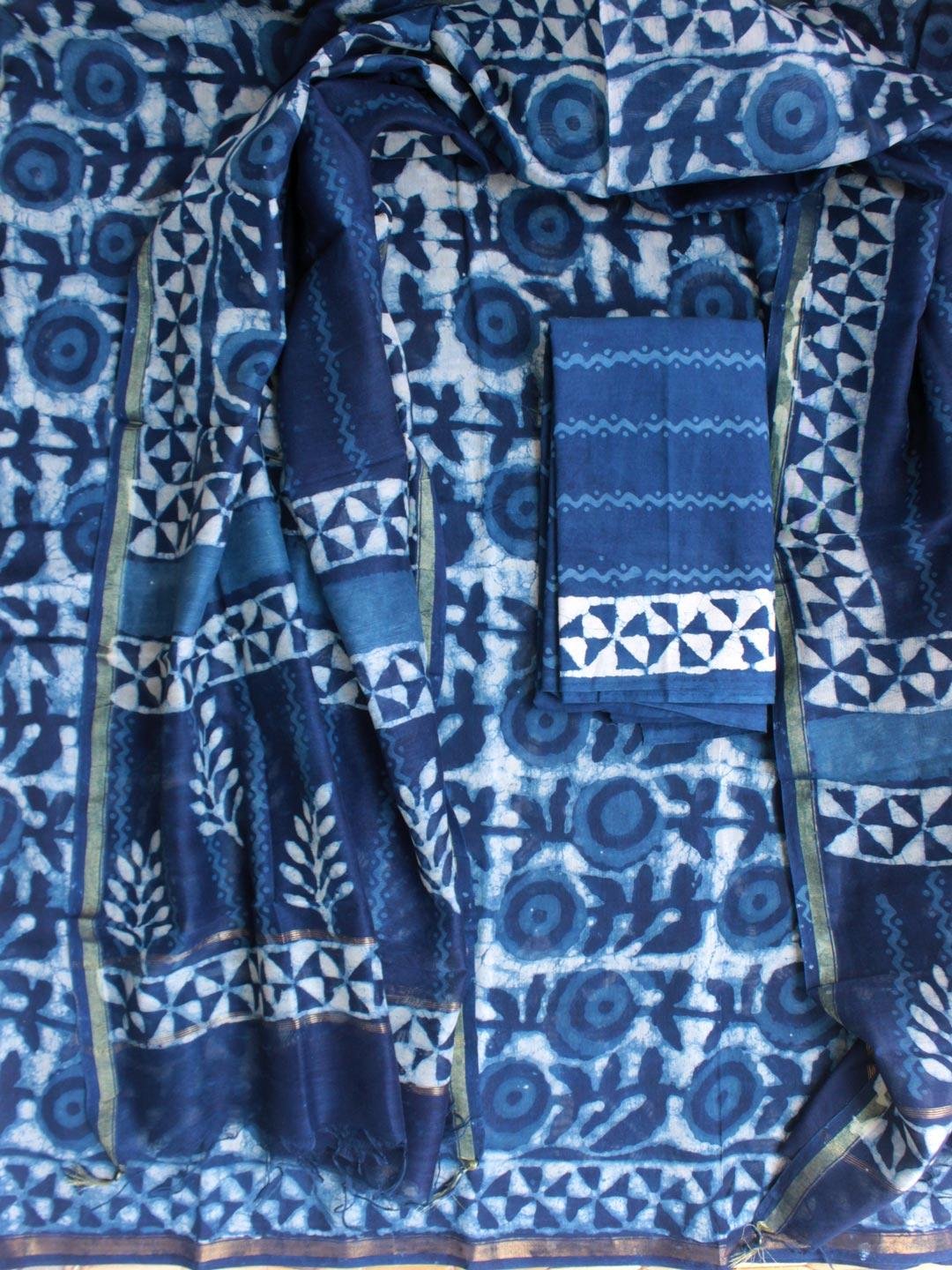 Dabu-Indigo-Dabu-printed-chanderi-3pc-ladies-suit Dabu-Indigo-Dabu-printed-chanderi-3pc-ladies-suit