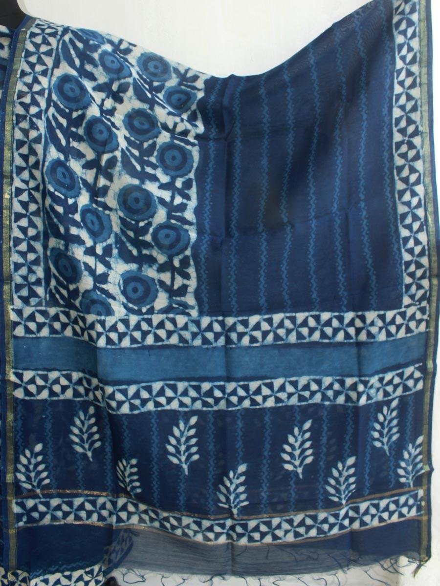 Dabu-indigo-Dabu-block-printed-silk-cotton-dress-material Dabu-indigo-Dabu-block-printed-silk-cotton-dress-material at Shilphaat.com