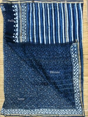 Indigo-and-white-block-printed-chanderi-saree