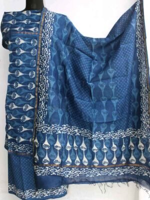 Indigo-dabu-block-printed-chanderi-3pc-ladies-suit
