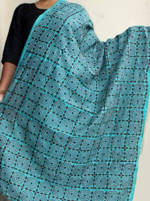 Bluish-green-kanthawork-silk-dupatta