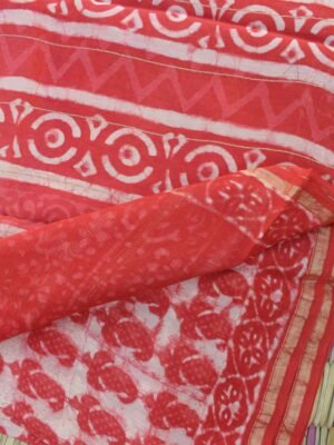 Orange-red-bagru-print-chanderi-saree