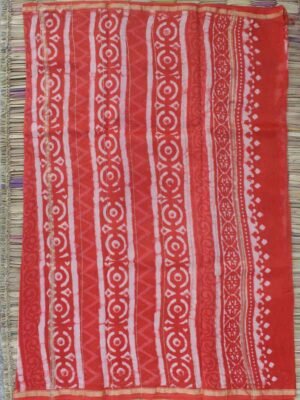 Orange-red-bagru-print-silk-cotton-saree