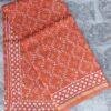 Rust-orange-Block-printed-chanderi-saree at old.shilphaat.com