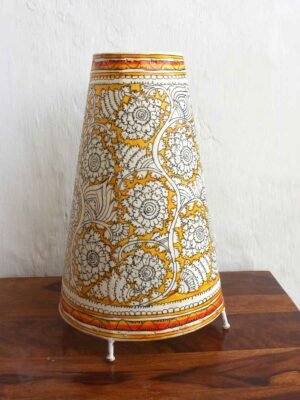 Yellow-long-leather-puppetry-living-room-lamp