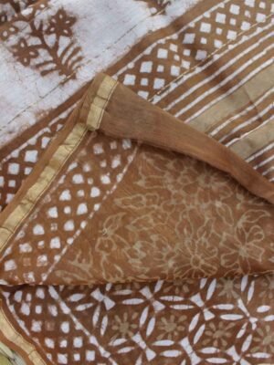 caramel-brown-block-printed-silk-cotton-saree