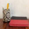 Black-white-tholu-bommalata-pen-holder