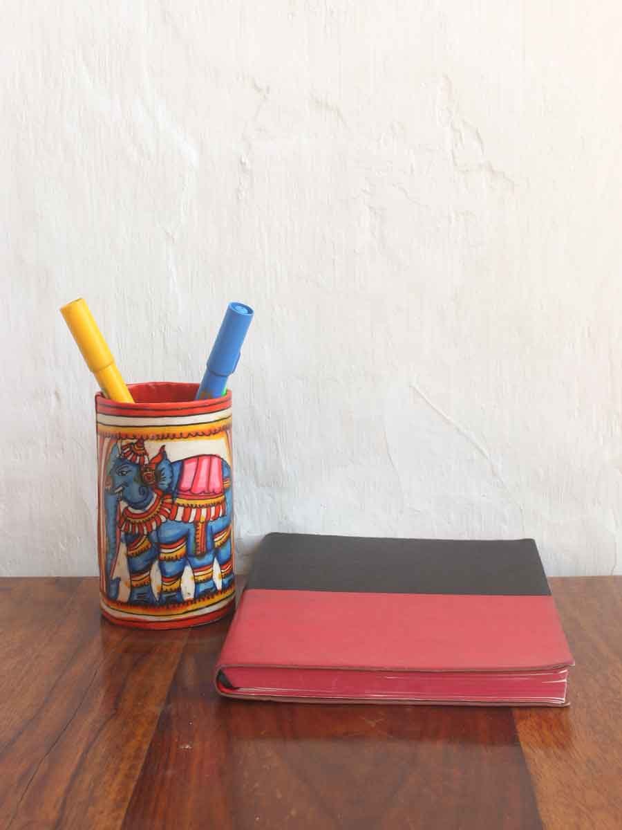 Elephant-painted-Tholu-Bommalata-Pen-holder Elephant-painted-Tholu-Bommalata-Pen-holder