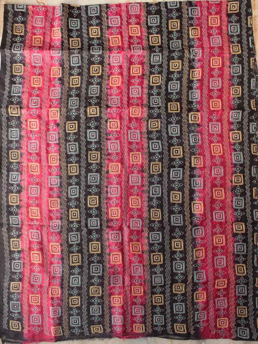 Red-and-black-kanthawork-tassar-silk-dupatta