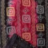 Red-and-black-kanthawork-tussar-silk-fabric