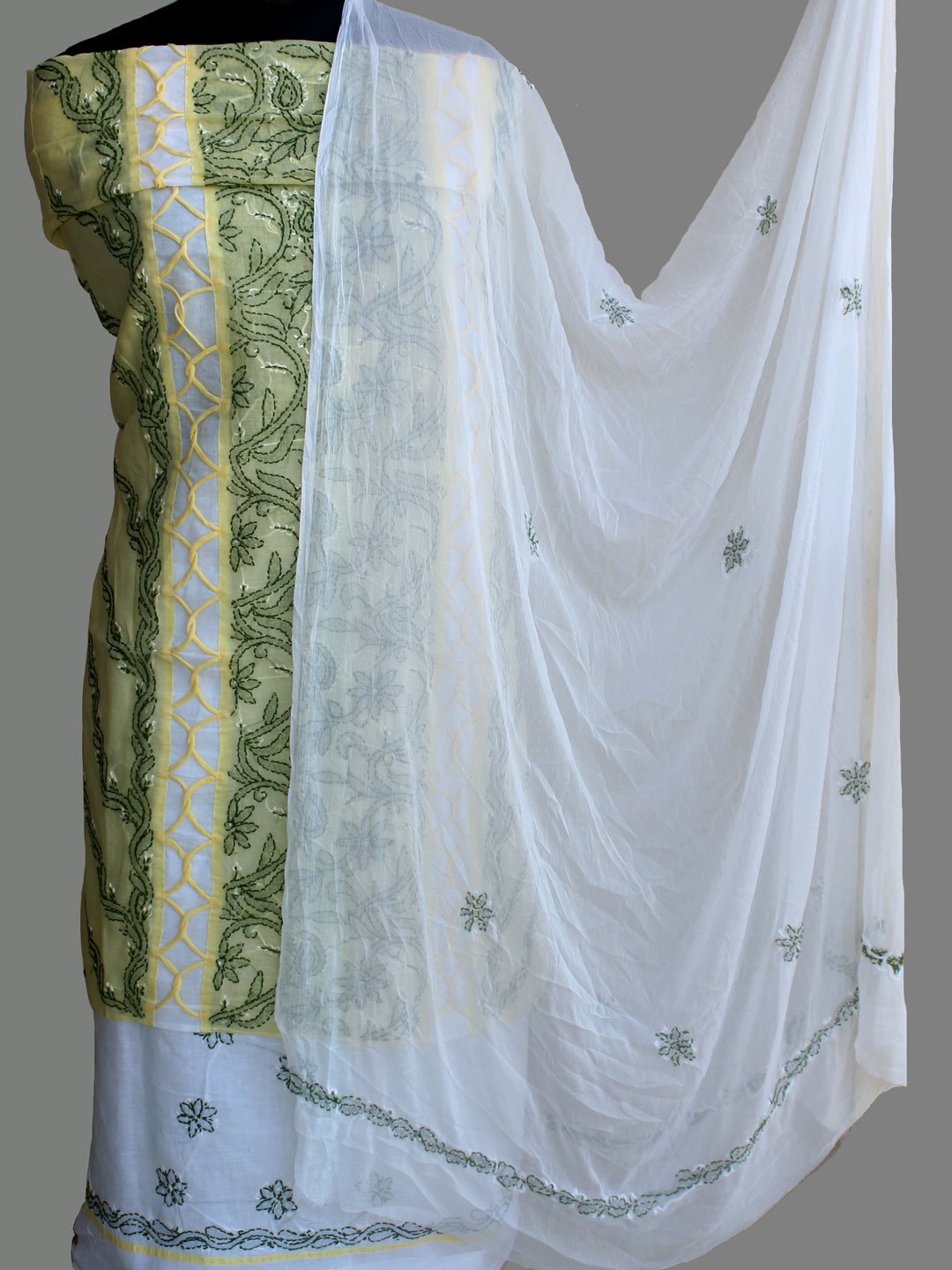 pale-yellow-and-white-chikankari-cotton-dress-material pale-yellow-and-white-chikankari-cotton-dress-material